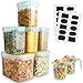 Food Storage Containers, VERONES LARGE SIZE Airtight Sugar, Flour Plastic Containers 6 Pack for Sugar, Flour, Baking Ingredients and Pantry Storage Containers - Microwave, Freezer and Dishwasher Safe.
