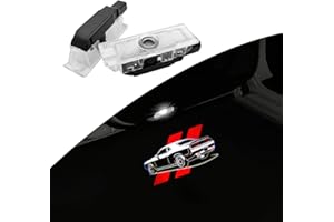 uuakarin 2PCS Non-fading LED Door Logo Lights Car Accessories HD Welcome lamp Compatible for Challenger 2015-Present Projector Ghost Shadow Puddle Courtesy Step Lights (break through red)