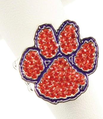 Amazoncom Clemson Tigers Tiger Paw Logo Crystal Stretch