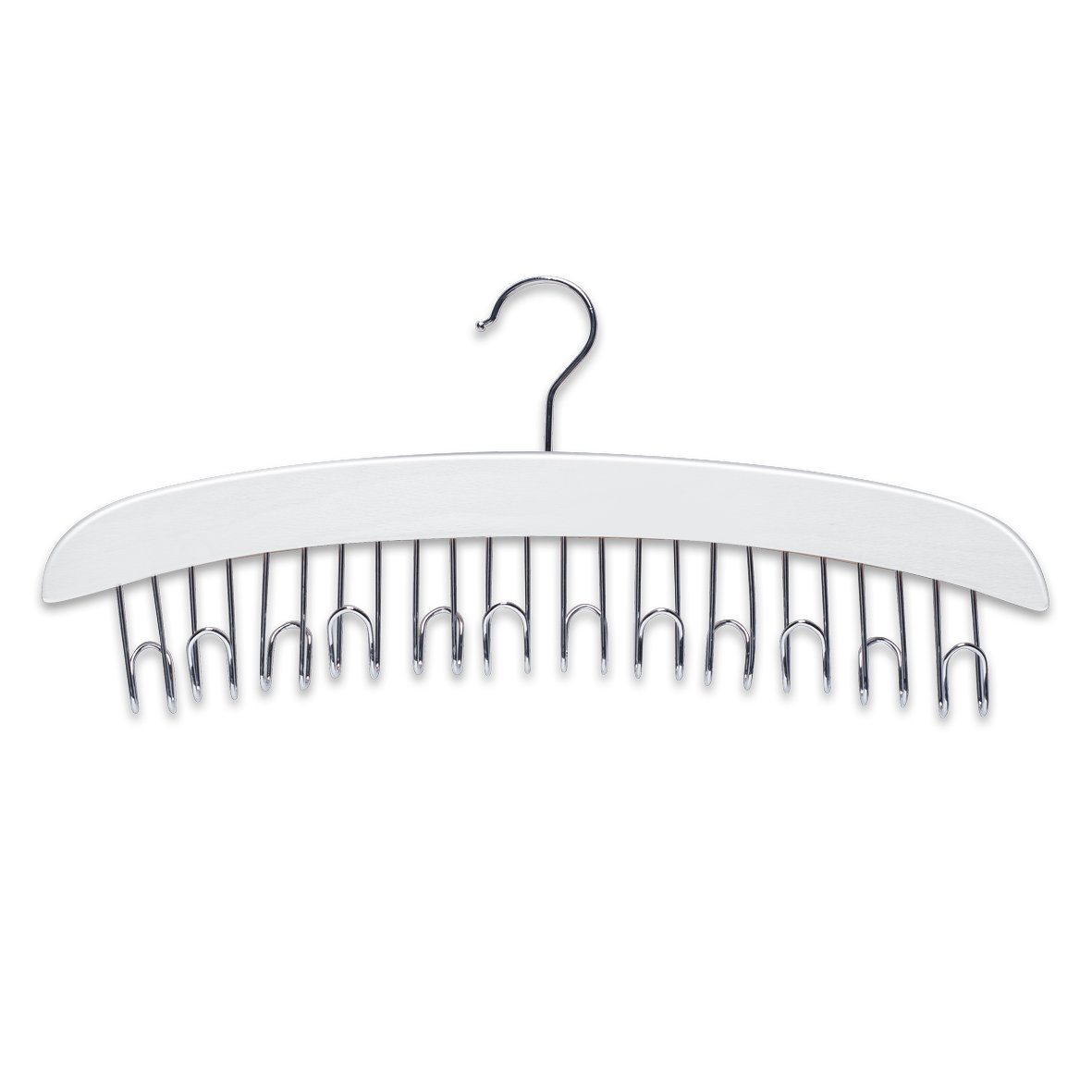 Zeller 17161 Beech/Metal Chromed Belt Hanger, White, 43 x 6 x 18 cm