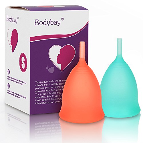 Bodybay Menstrual Cup，Set of 2 Periods Kit with FDA Registered，Best Feminine Alternative Protection to Tampons and Cloth Sanitary Napkins (Small)