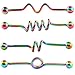 BodyJ4You 4PC Industrial Bar Earrings 14G Rainbow Steel 38mm Spiral Coil Wave Twisted Barbell Ear Cartilage Jewelry