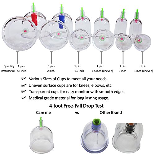 Chinese Acupuncture Cupping Therapy Set-FDA Approved Medical Grade Professional Cupping Kit (14 cups Guaranteed 5-Yr Life)For Body Massage, Pain Relief, Physical Therapy–Improve Your Health & Wellness