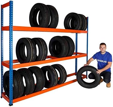 BiGDUG Heavy Duty Tyre Racking Garage Storage 1980h mm 600kg Capacity Steel
