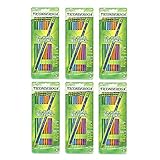 Dixon Ticonderoga Wood-Cased #2 Pencils, Black Lead, Box of 10, Assorted Color Barrels (13932) (6-Pack)
