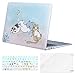 Mosiso Plastic Pattern Hard Case with Keyboard Cover with Screen Protector for MacBook Air 13 Inch (Model: A1369 and A1466), Cute Cartoon Cat