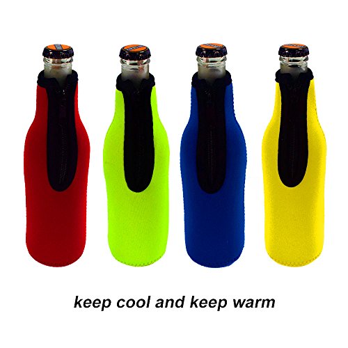 Acelane Neoprene Cooler Water Bottle Sleeve, Beer Holder, Glass Insulator Carrier – for 12 oz/330 ml Container (PURECOLOR)