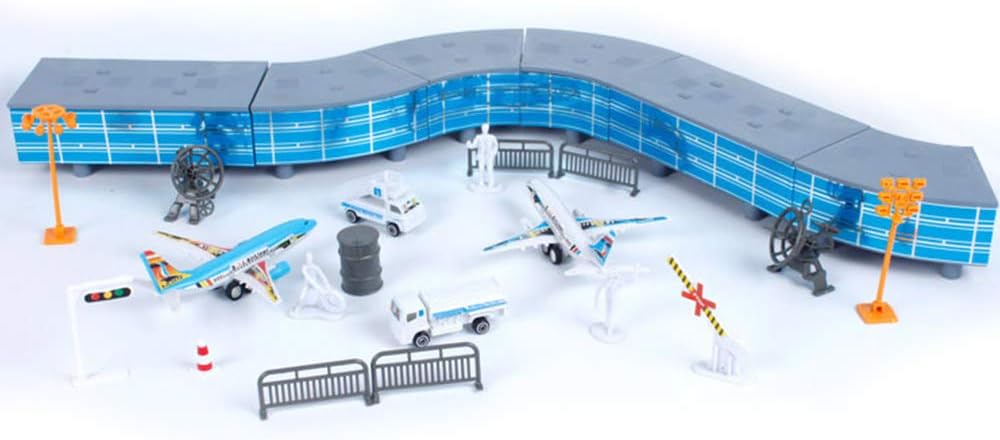 Amazon 航空機モデルプレイセット おままごと 空港 おもちゃ 簡単な組み立て シティ空港 シミュレーション飛行場 シーングッズセット 飛行機モデル 空港シナリオシミュレーションキット 0点セット お医者さん おもちゃ