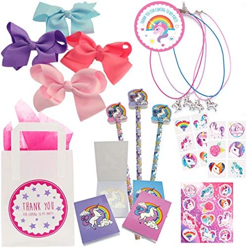 The Curious Caterpillar Unicorn Party Bag - Ready to fill paper party bag with Unicorn party bag fillers (6 Deluxe B)