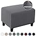Turquoize Stretch Ottoman Cover Oversize Large Ottoman Slipcover Sofa Cover Footstool Protector Storage Ottoman Covers Furniture Protector Soft Slipcover with Elastic Bottom (X-Large, Charcoal Gray)