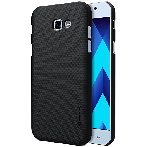 Samsung Galaxy A5 2017 Case Nillkin Frosted Shield Matte Plastic Ultra Thin Slim Light Fit Case, Shockproof Shell Anti-Scratch Anti-Fingerprint Cover (with Soft Screen protector) (Frosted Black)