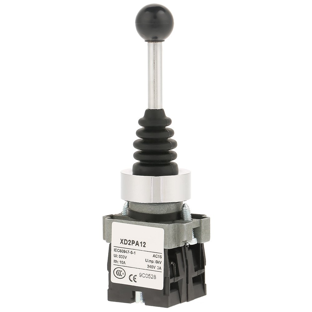 Momentary Joystick Switch, 2 Position 2NO Momentary Locked Joystick Switch Replacement Fits for XD2PA12 Dia. 22 mm
