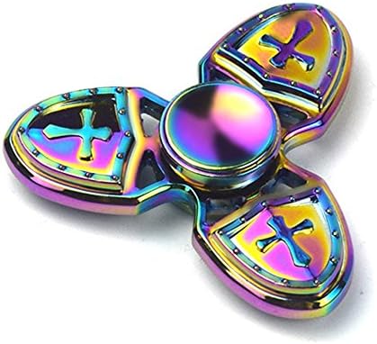EDC Fidget Hand Spinner Tri-Spinner Metal Funny Toy for Autism ADD ADHD Kids Adult Anti Stress (crusader)