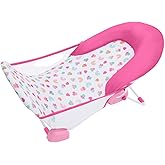 Bright Starts Disney Baby Minnie Mouse Foldaway 2-Position Baby Bath Seat, Adjustable Support for Sink or Bathtub, Ages 0-6 M