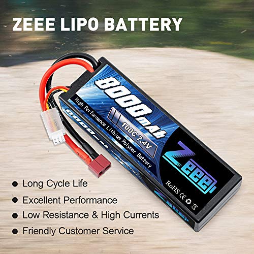 Zeee 2S Lipo Akku 7,4V 8000mAh 100C Hardcase Batterie mit Deans T Stecker für RC Car RC Truck RC Auto Boot LKW Truggy RC… – Bild 3