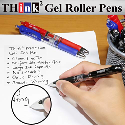 THINK2MASTER [24 Pens 3 Colors] Think2 Retractable Gel Pens. (18