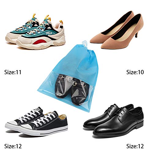 SGHUO 24pcs Travel Shoe Bags, Non-Woven Shoe Storage Organizer with Clear Window for Men and Women, 3 Colors