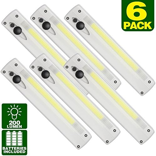 Closet Light, Lovin Product Portable Ultra Bright LED Night Light; Stick-on Anywhere, 200 Lumen, Battery Operated (Included), Wireless COB Under Cabinet Light for Closets/Hallway/Stairway (6 PACK)
