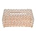 DLCUEL Anferstore Crystal Tissue Box Cover Rectangular-Decorative Tissue Box Cover Tissue Holder-Crystal Napkins Container-for Elegant Décor(7.87? x 4.6? x 3.75?) (Gold, Round)