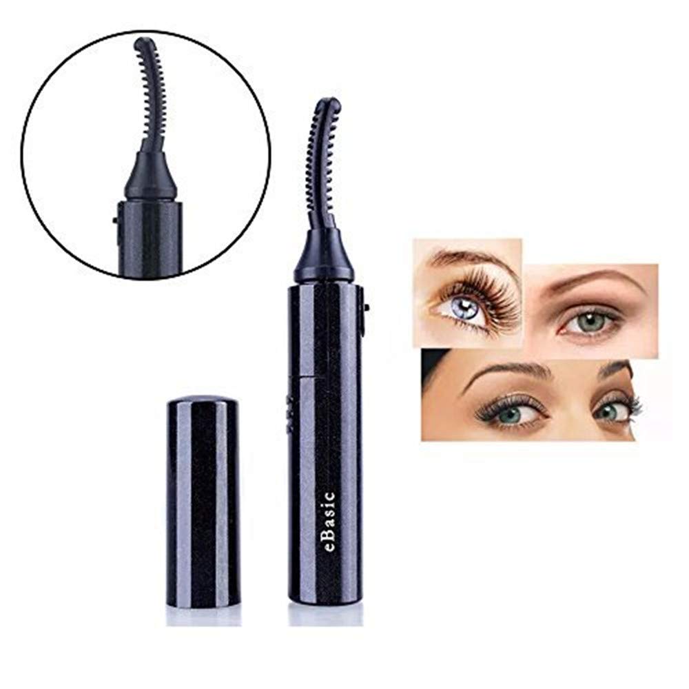 eBasic Recourbe Cils Électrique Portable Chauffant Mini Bigoudi des Cils Outil de Maquillage de Yeux pour Cils Courbés Noir pour les Filles Femmes