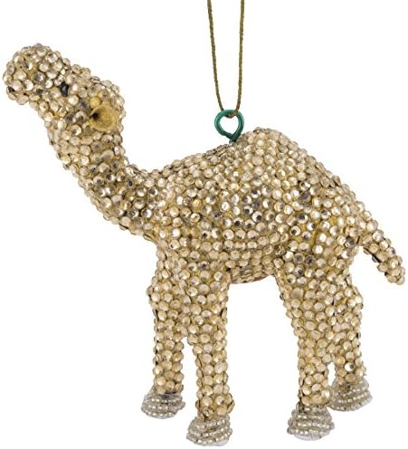 Arcadia Home Ojbcg Beaded Camel Ornament, Set of 2, 2 Piece