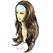 Blonde Brown mix 3/4 Fall Hair Piece Long Straight Layered wavy Half Wig hair extension