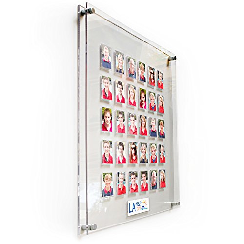 25 Image Staff, Student or Employee Photo Display Board in Clear, Black