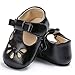 Baby Girls Christening Baptism Mary Jane Soft Sole Classic Hollow Princess Dress Flat Shoes Black Size S