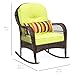 Best Choice Products Outdoor Wicker Patio Rocking Chair w/ Weather-Resistant Cushions and Steel Frame, Green