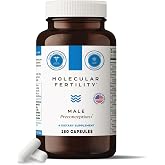 Molecular Fertility Male Preconception+ Fertility Supplements for Men - Reproductive Cell &amp; Fertility Support - Conception for Him - CoQ10, Ashwagandha, Shilajit, DAA, Zinc, Selenium - 30 Day Supply