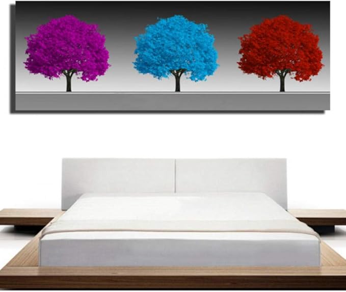 Cyalla Große Größe, abstrakte bunten Bäume Gemälde für Wohnzimmer