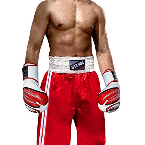 Farabi Pro Boxing Shorts for Boxing Training Punching, Sparring Fitness Gym Clothing Fairtex jiu jitsu MMA Muay Thai Kickboxing Equipment Trunks (Red, S) - Thumbnail 4