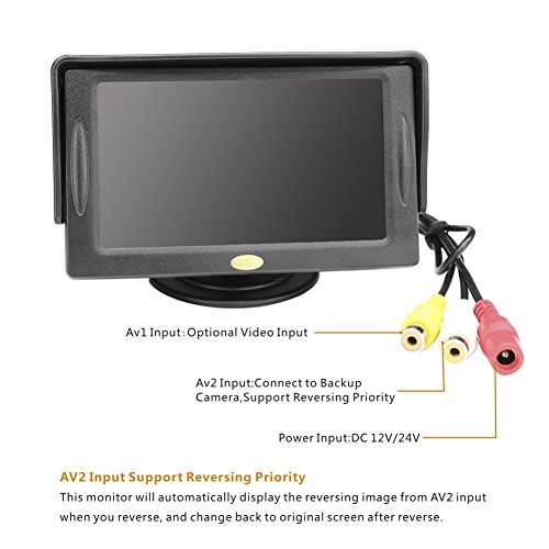4.3 Inch Color TFT LCD Color Car Rear View Display Screen Monitor Auto Parking Rearview Reverse Backup Monitor