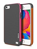 iPhone 5S Case, ELOVEN iPhone SE Case Hybrid Impact Resistant Anti-Scratch Shockproof Cover Slim Non-slip Grip Soft TPU & Hard PC Bumper Protective Case Shell for Apple iPhone SE 5S 5 - Dark Gray