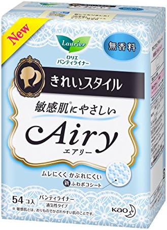 Japanese Women Sanitary Napkin Laurier beautiful style Airy fragrance-free 54 co input by Rollier