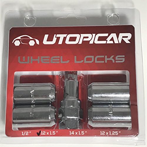 UTOPICARWheel locks - 12 x 1.5 - Lug Nuts with Unique Key (Storage Pouch Included) Tire Theft Protection and Best Key Replacement Program (Set of 4+1 key)