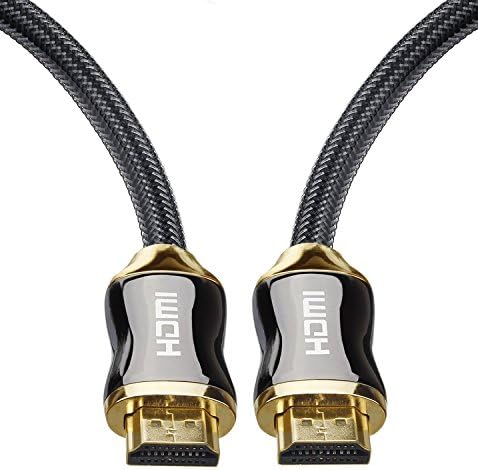 Rugged High Speed KINSON HDMI Cable - Nylon Braided Supports 4K, Ultra HD, 3D, 1080p, Ethernet and Audio Return,HDMI Cord - Ultra 18Gbps HDMI 2.0 Cable Support for Fire TV (3 Feet)