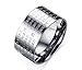 10mm Wide Stainless Steel Chinese Heart Sutra Engraved Buddhist Ring Buddhism Bands Amulet Jewelry for Men,Size 10