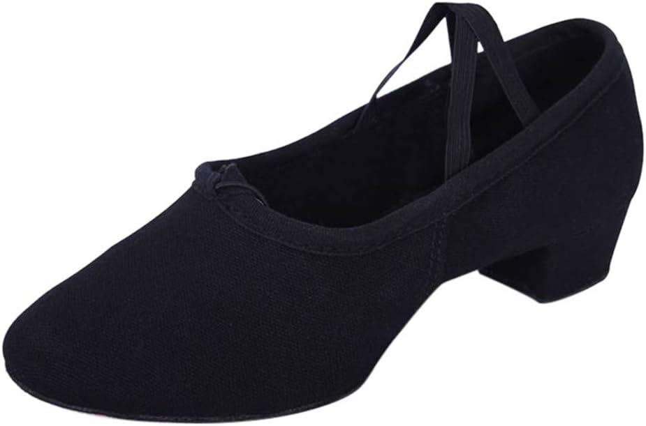 TEELONG Women Ladies Pure Jazz and Modern Dance Shoes, Low Heel Canvas Tap Shoes Rumba Waltz Prom Ballroom Latin Ballet Danceing Shoes Size 3 4 5 6 7 UK