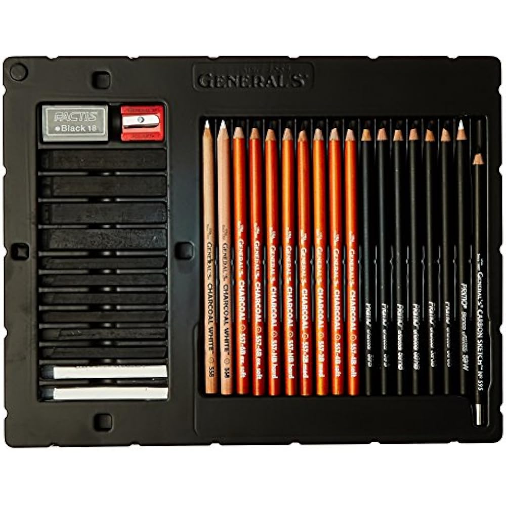 General 33Piece Classic Charcoal Drawing Set eBay