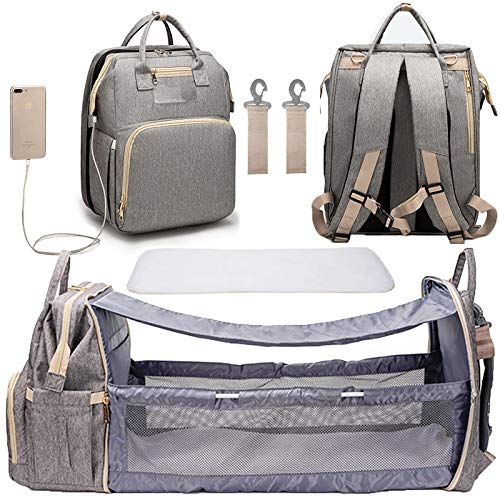 3 in 1 Diaper Bag Backpack with Changing Station, Baby Diaper Bag