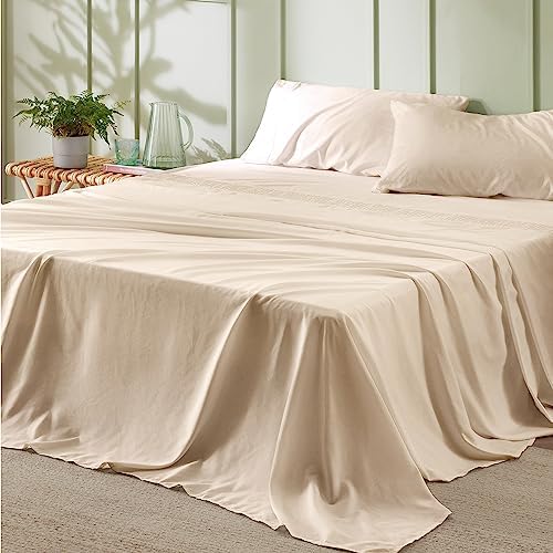 Bedsure Queen Sheet Set Soft Sheets for Queen Size Bed, 4 Pieces