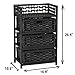 Household Essentials Hand-Woven Paper Rope 3-Drawer Chest, Black Stain