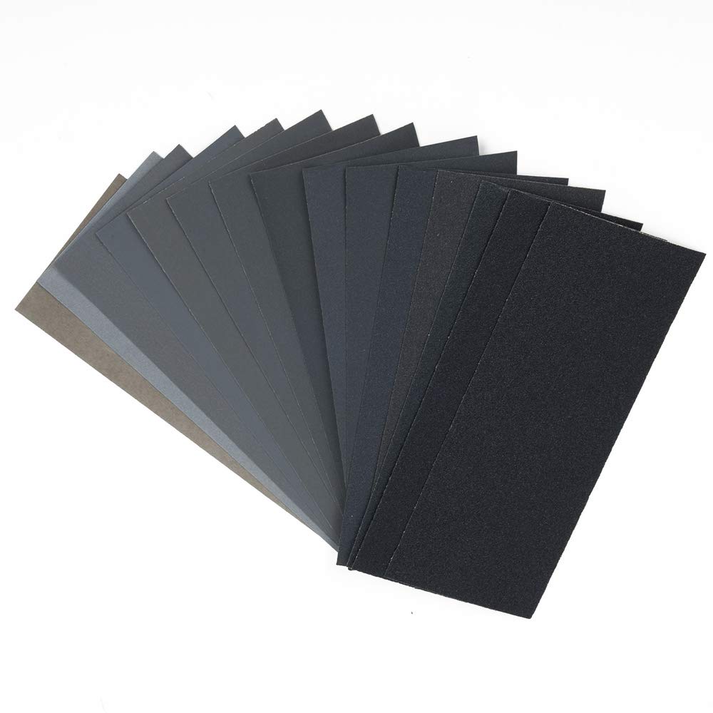 IKAAR Sandpaper Wet and Dry Sanding Paper, 45 Pcs 150 to 7000 Grits Waterproof Sandpaper Set for Wood Furniture,Finishing Metal Sanding and Automotive Polishing