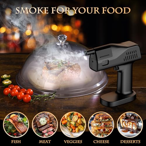 Seihoae Cocktail Bubble Smoke Gun, One Key Operation, Handheld, with 1.4 Inch Color Screen, for Bartenders, Bar, Party, Wine, Drinks, Coffee