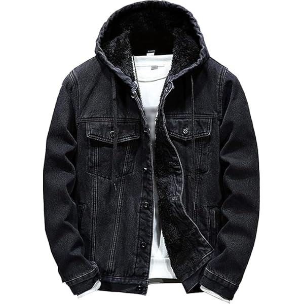 ジャケット・アウター jens LACEUP PULLOVER Men's Fleece Hoodie Jean Jacket Sherpa Lined Denim Hood Jackets