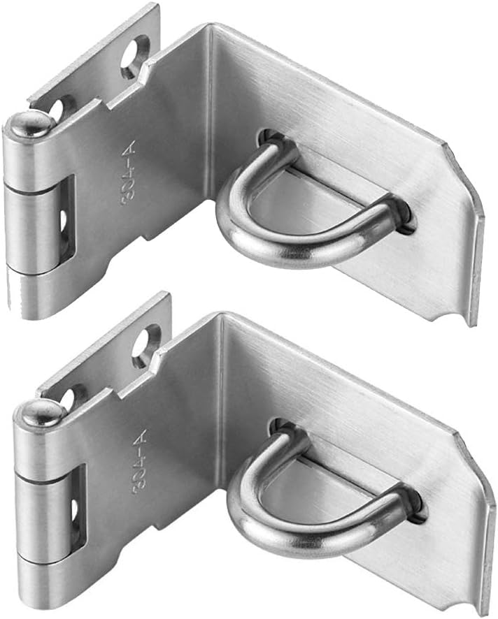 (2 Pack) Door Hasp Latch 90 Degree, Stainless Steel Safety Angle