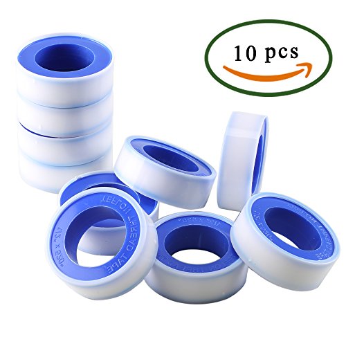 FJSM Teflon Tread Tape 10 Rolls Pipe Tape Thread Seal Tape 1/2" X 520 for PTFE Pipe Sealing Plumber Tape