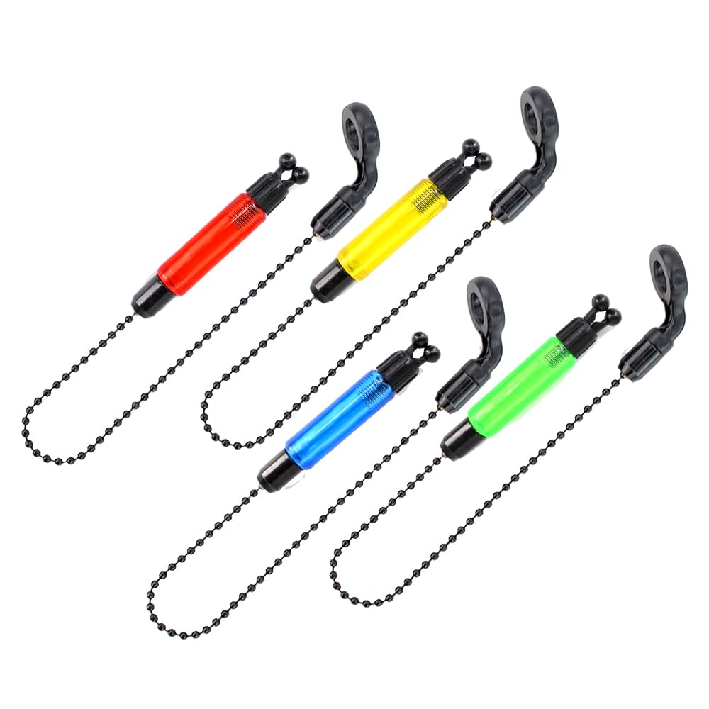 Hirisi Tackle 4pcs Carp Fishing Swingers for Fishing Bite Alarm Indicator Red Yellow Blue Green Color (Multiple)