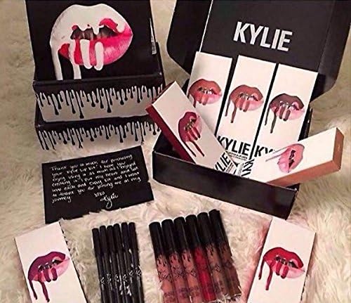 8 Set Kylie Lip kit Gloss Matte with Lipliner (22, Candy K, Dolce K, Koko K, Kourt K, Mary Jo K, Poise K, Tru Brown)